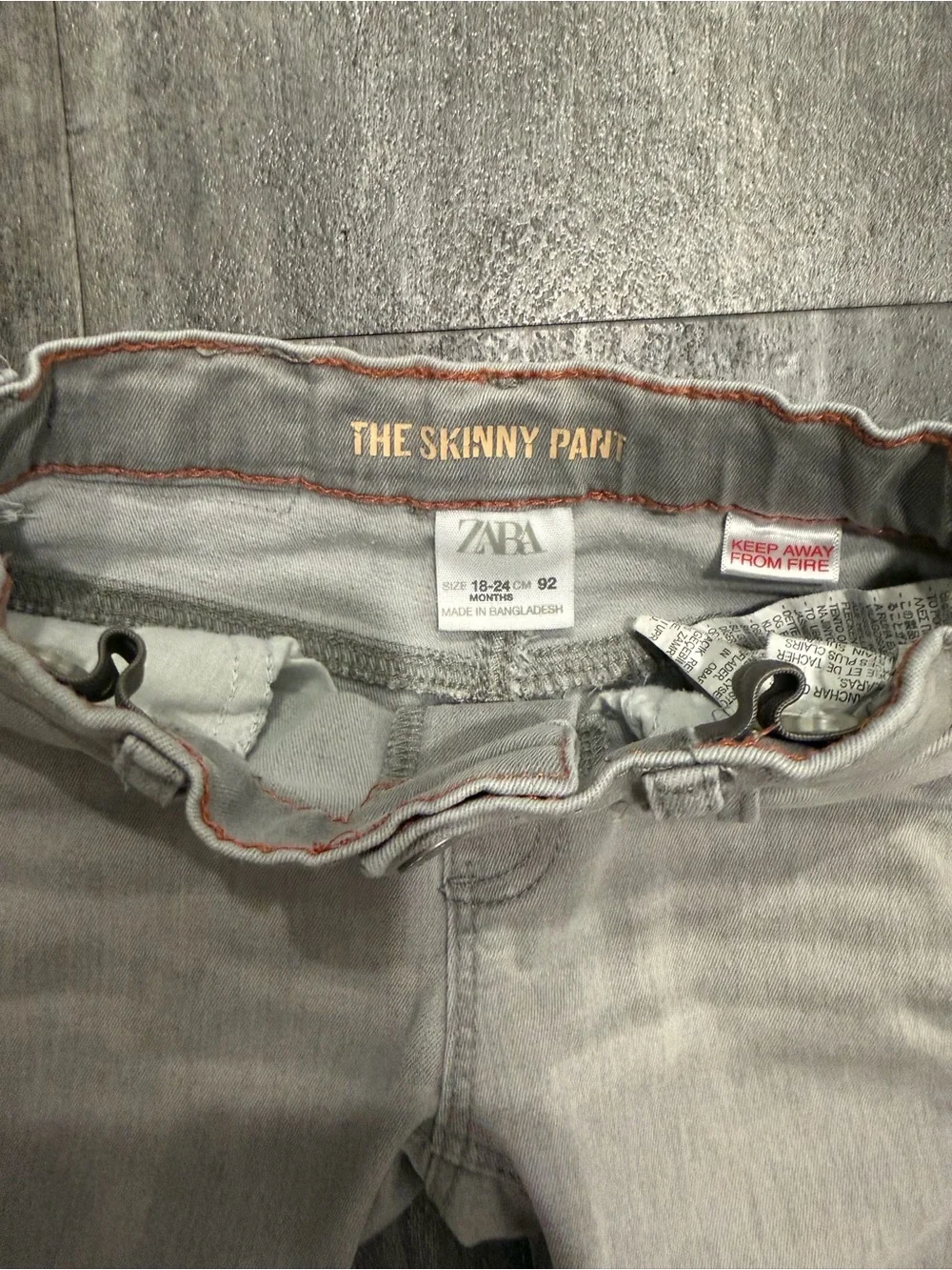 Zara Light Gray Skinny Pants with Drawstring Waist